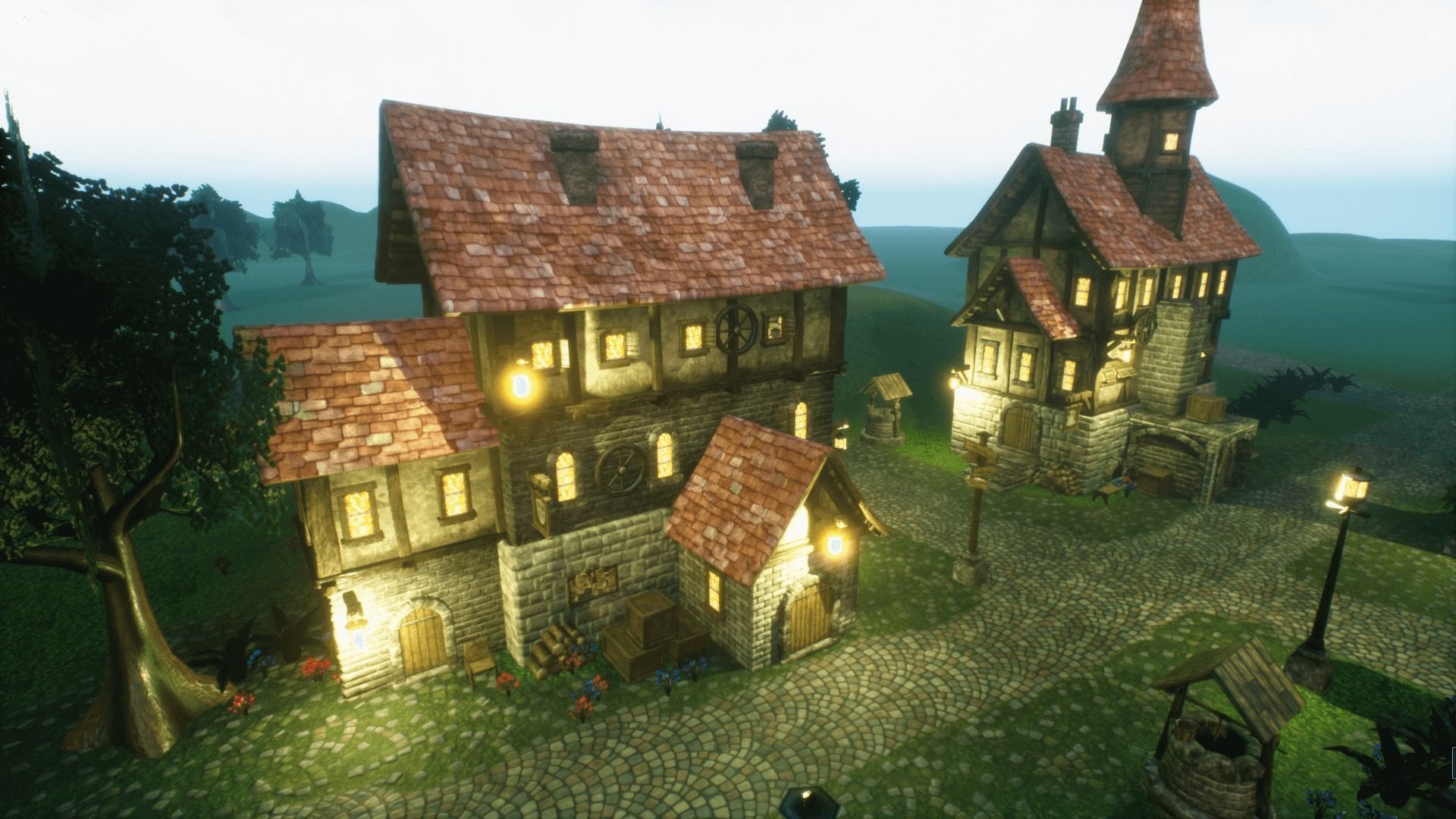 Adventure Village for UNREAL Low-poly 3D model_5