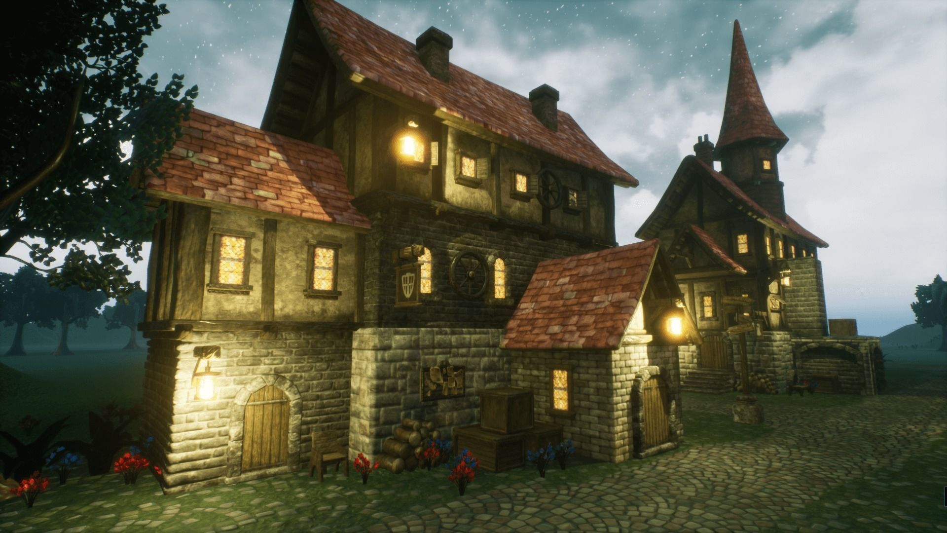 Adventure Village for UNREAL Low-poly 3D model_6