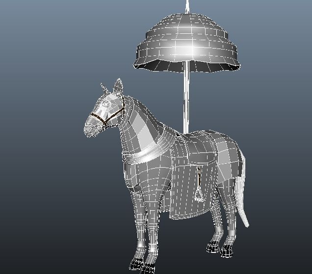 Indian Wedding Horse Rigegd and Animated 3D model_17