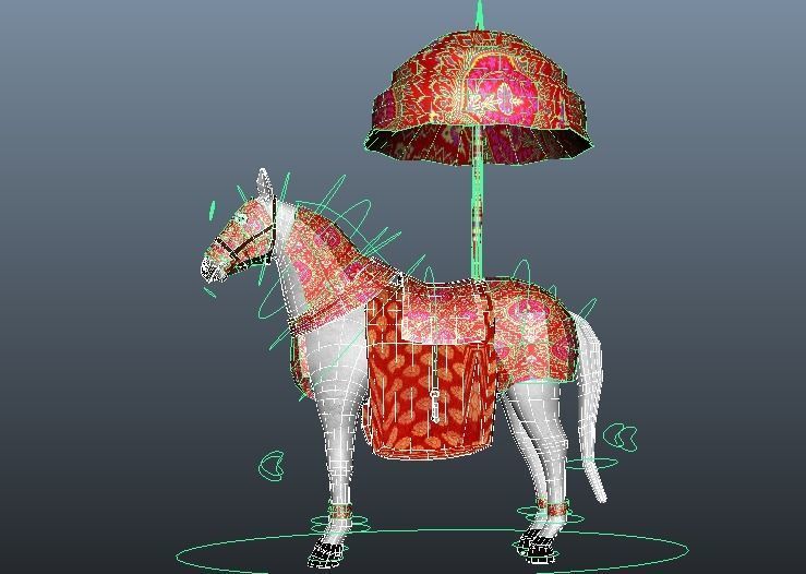 Indian Wedding Horse Rigegd and Animated 3D model_18