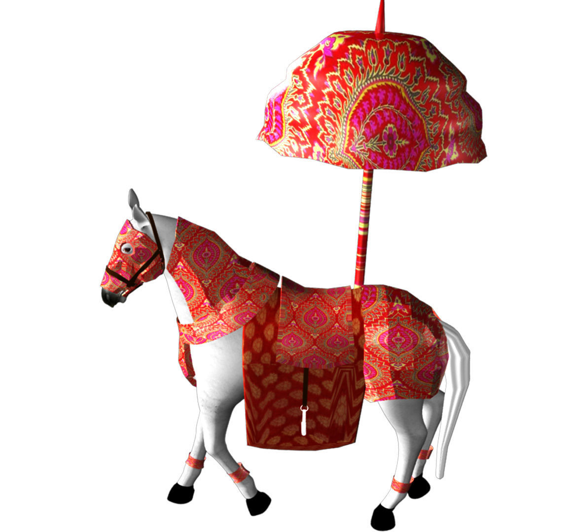 Indian Wedding Horse Rigegd and Animated 3D model_6
