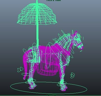 Indian Wedding Horse Rigegd and Animated 3D model_8