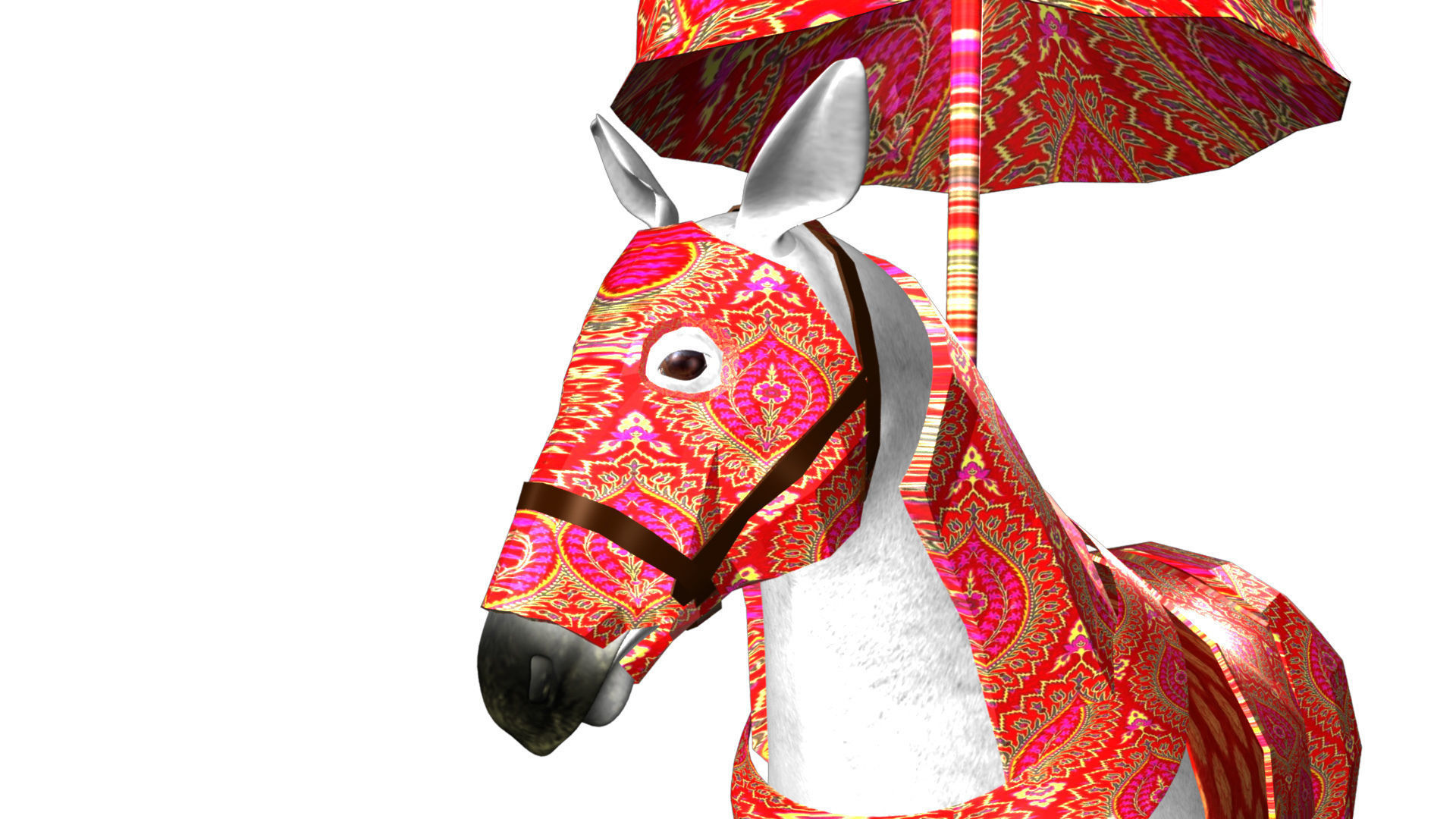 Indian Wedding Horse Rigegd and Animated 3D model_15