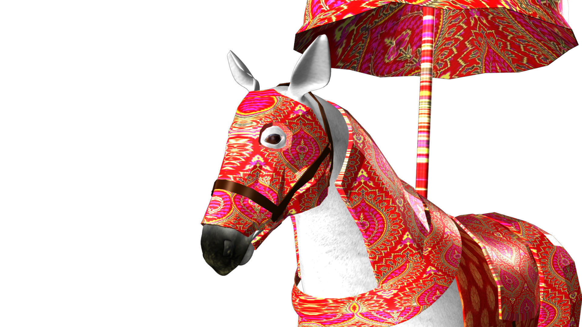Indian Wedding Horse Rigegd and Animated 3D model_5