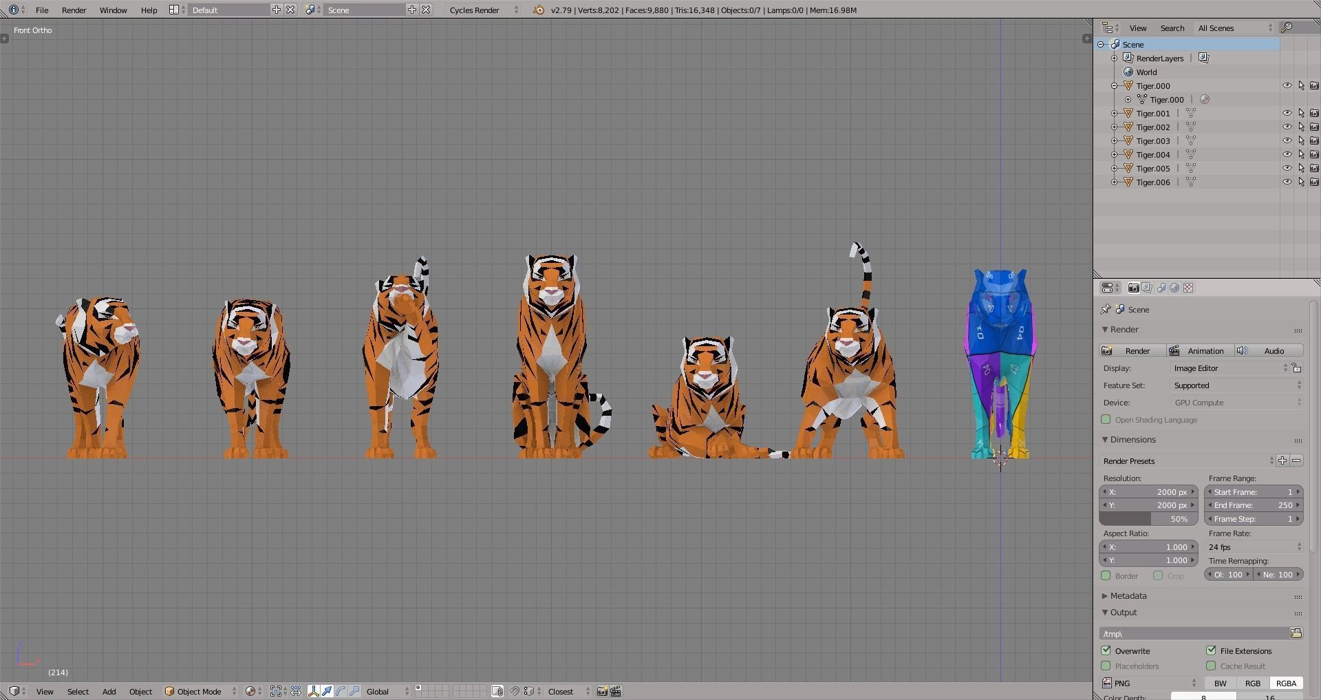 Tiger Low-poly 3D model_1