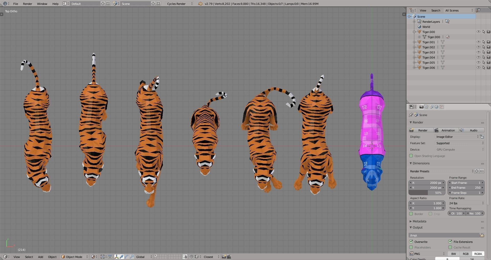 Tiger Low-poly 3D model_2