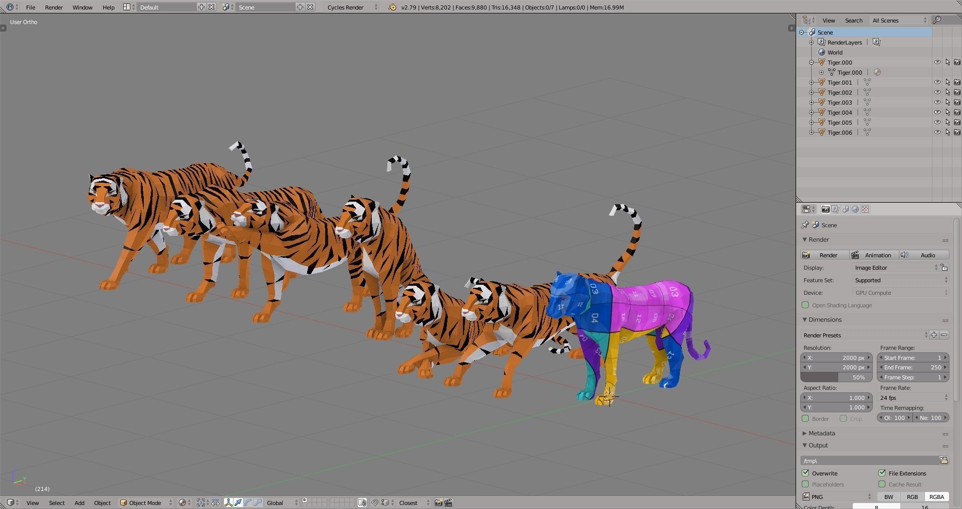 Tiger Low-poly 3D model_3