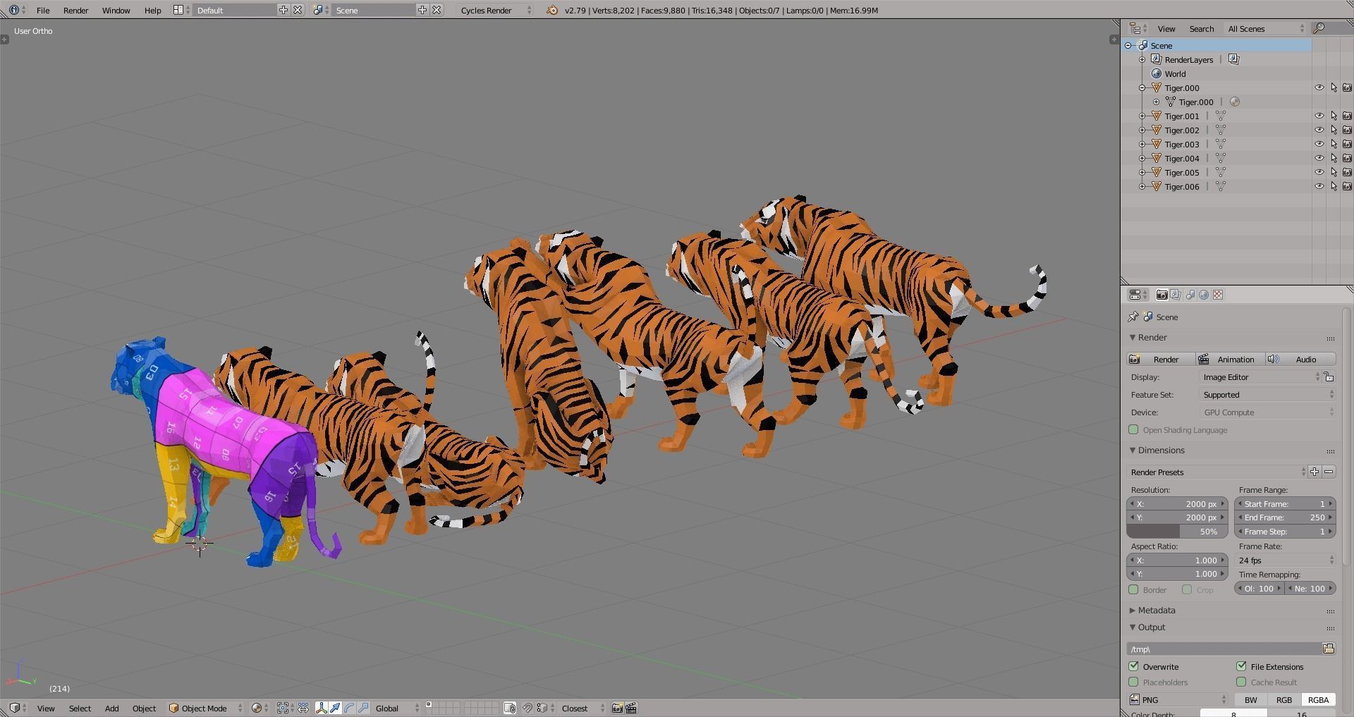 Tiger Low-poly 3D model_4