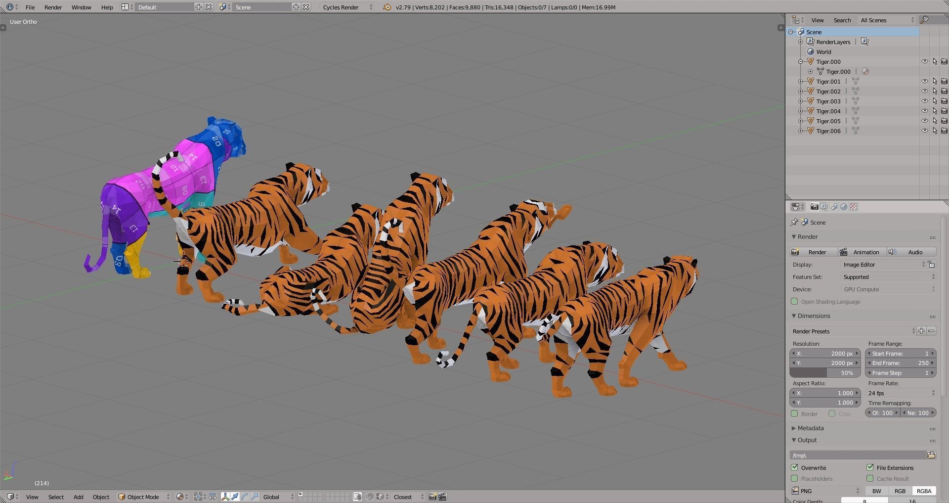 Tiger Low-poly 3D model_6