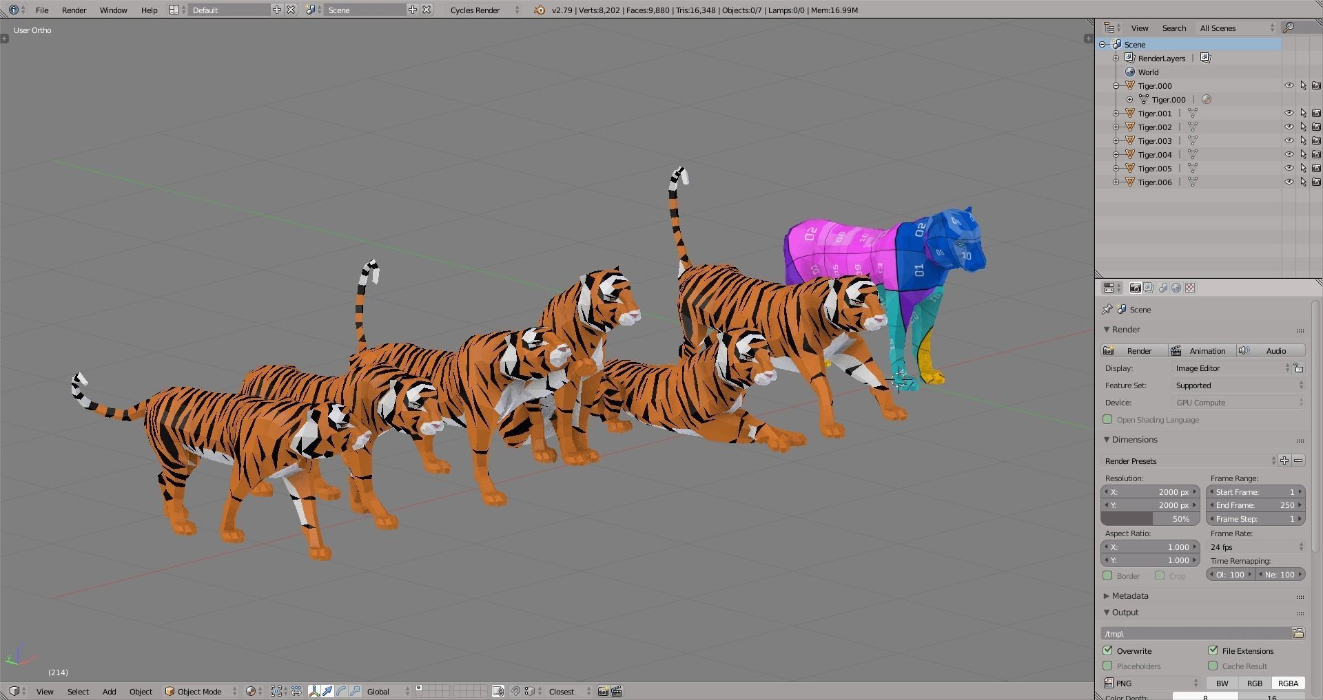 Tiger Low-poly 3D model_8