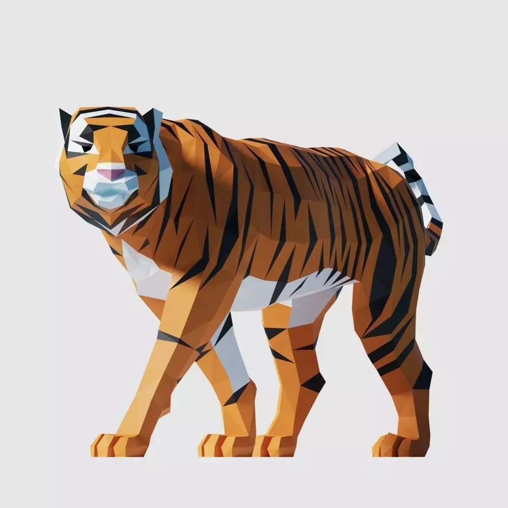 Tiger Low-poly 3D model_0