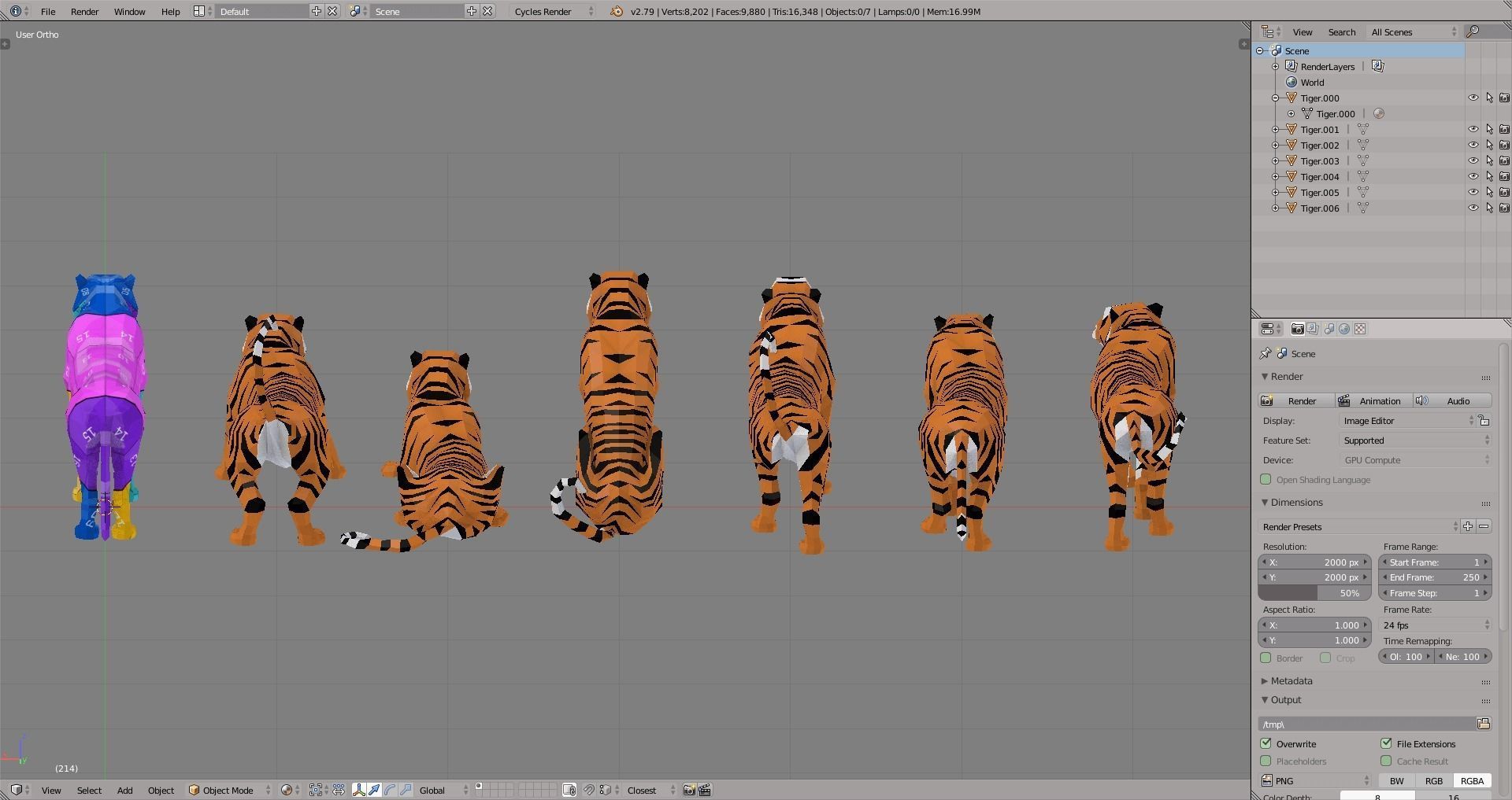 Tiger Low-poly 3D model_5
