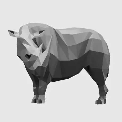 Rhino rhinoceros in low polygonal style