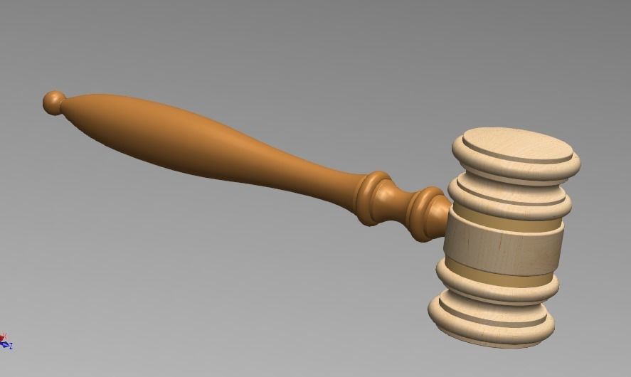 Gavel and Sound Block 3D model_2
