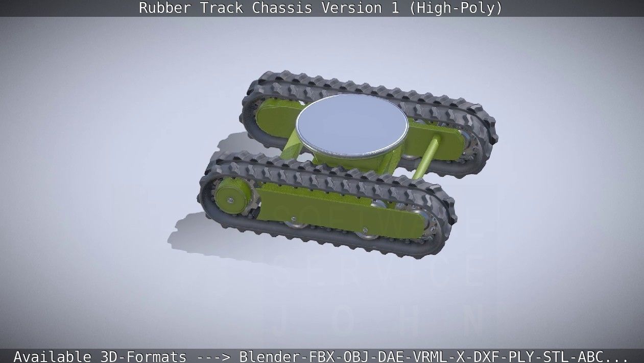 Rubber Track Chassis Version 1 High-Poly 3D model_37