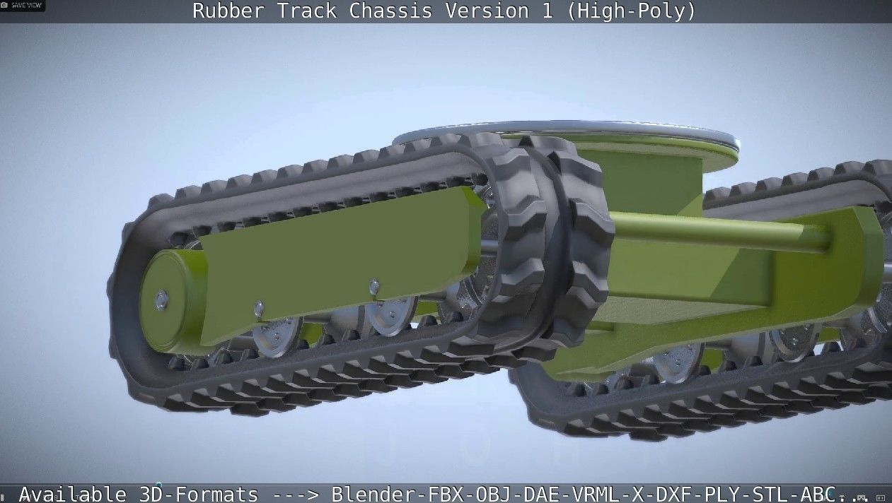 Rubber Track Chassis Version 1 High-Poly 3D model_9