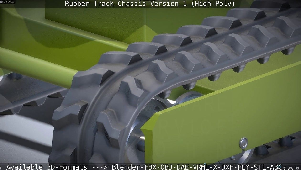 Rubber Track Chassis Version 1 High-Poly 3D model_8