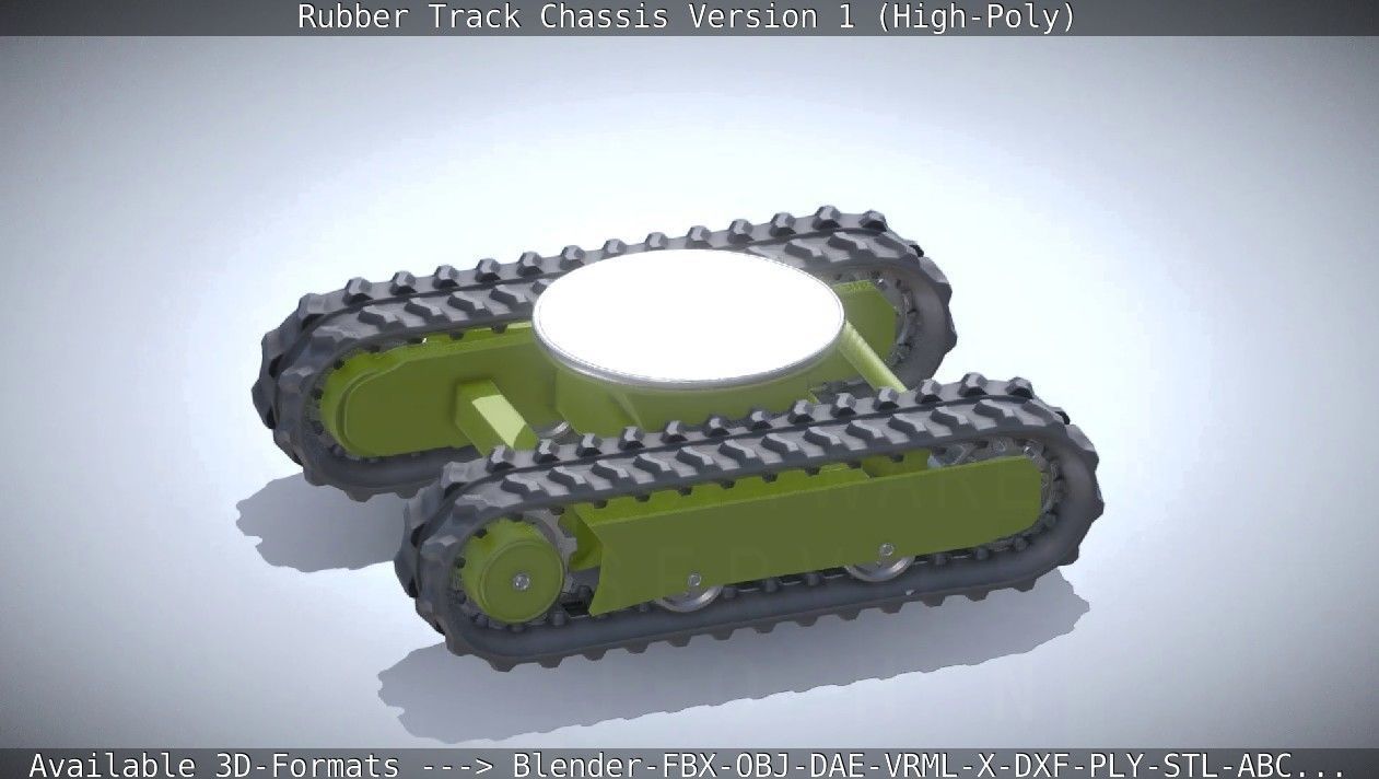 Rubber Track Chassis Version 1 High-Poly 3D model_13