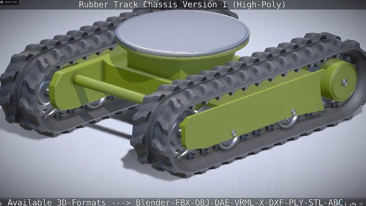 Rubber Track Chassis Version 1 High-Poly 3D model_4