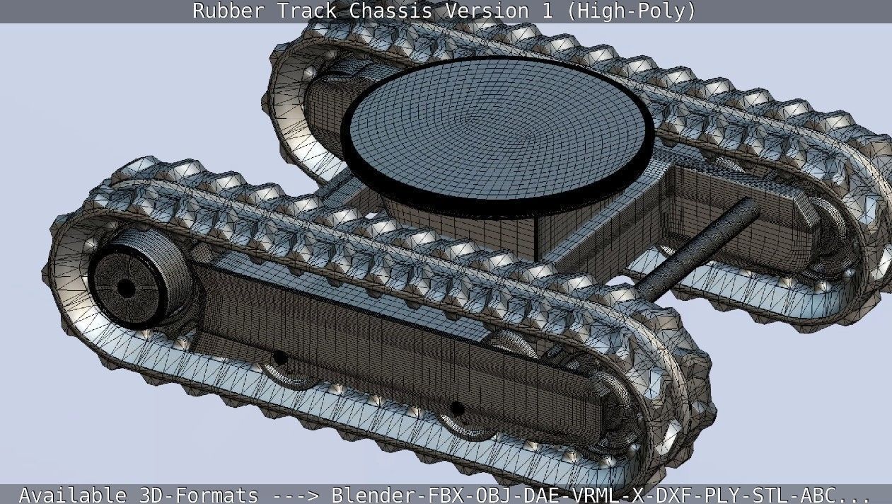 Rubber Track Chassis Version 1 High-Poly 3D model_7
