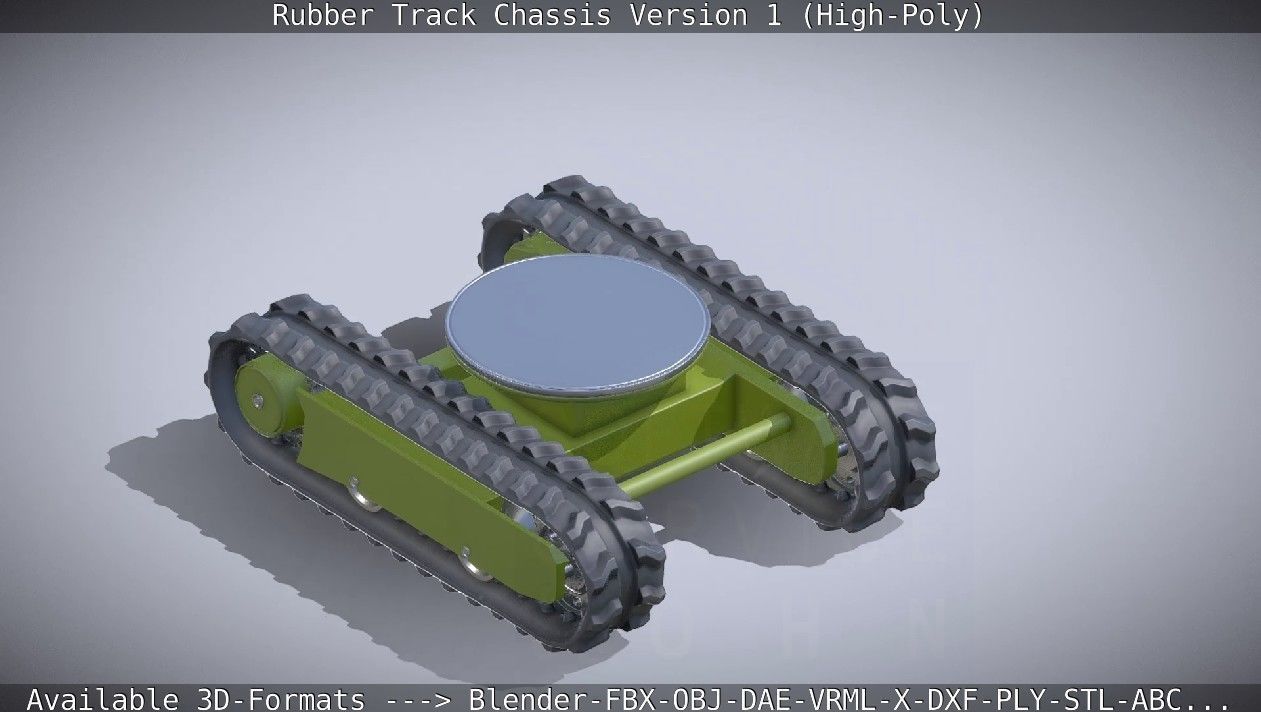 Rubber Track Chassis Version 1 High-Poly 3D model_3