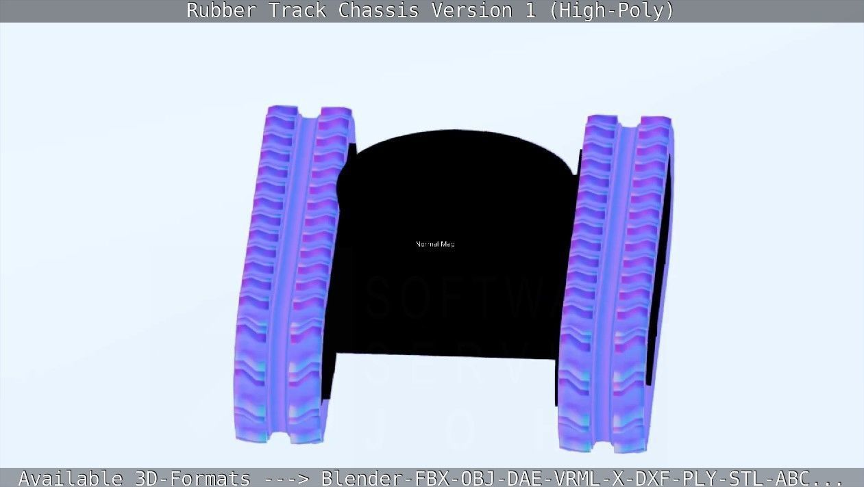 Rubber Track Chassis Version 1 High-Poly 3D model_41