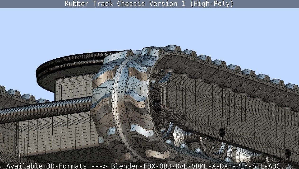 Rubber Track Chassis Version 1 High-Poly 3D model_6