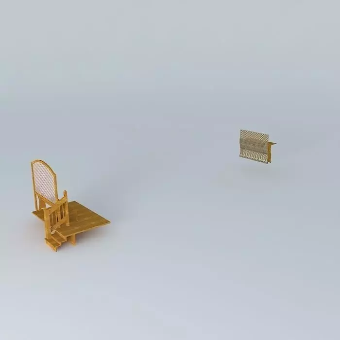 Deck Bench with Privacy Screen Free 3D model
