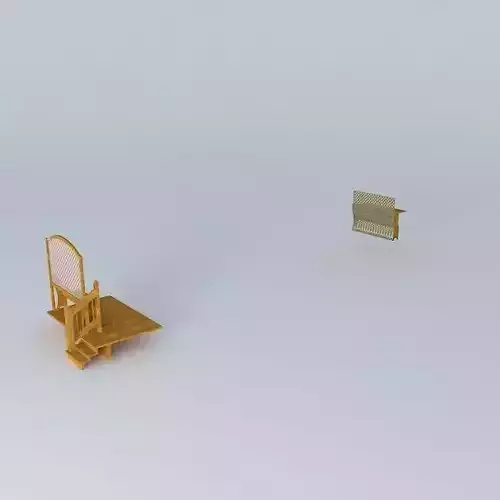 Deck  Bench with Privacy Screen Free 3D model