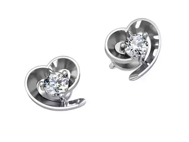 Hearts in unison studs 3D print model