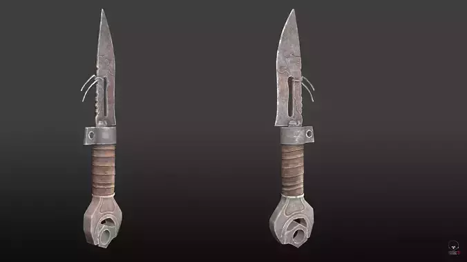 Knife pair of swords Free low-poly 3D model