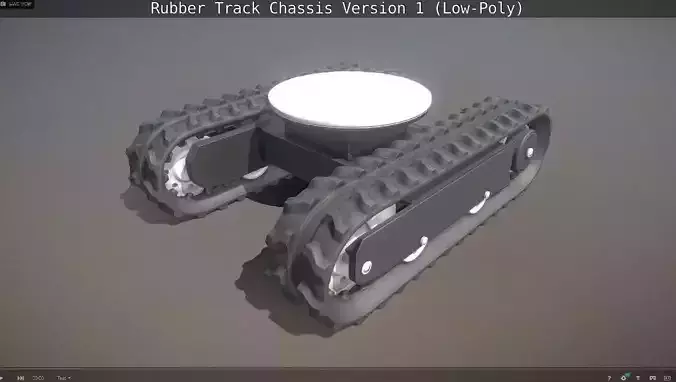 Rubber Track Chassis Version 1 Low-Poly Low-poly 3D model