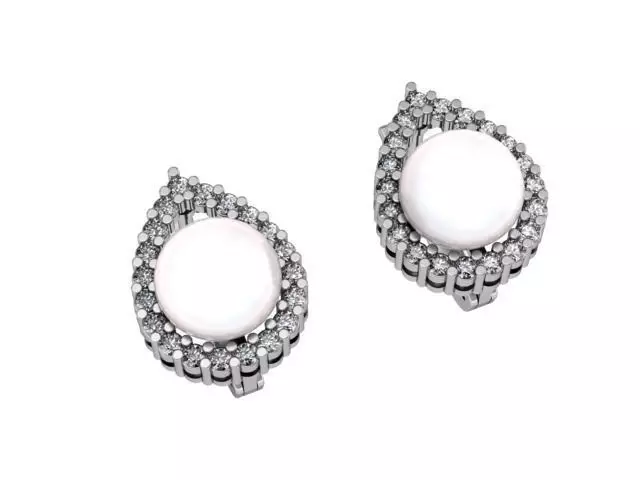 Earrings Pearl set 3D print model