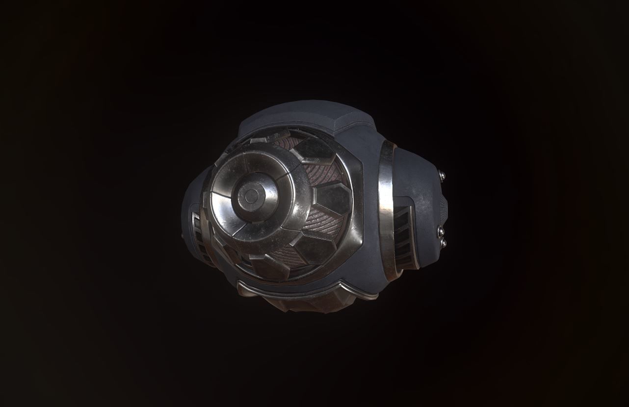 Robot futuristic jet engine Low-poly 3D model_1