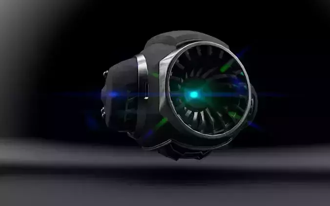 Robot futuristic jet engine Low-poly 3D model