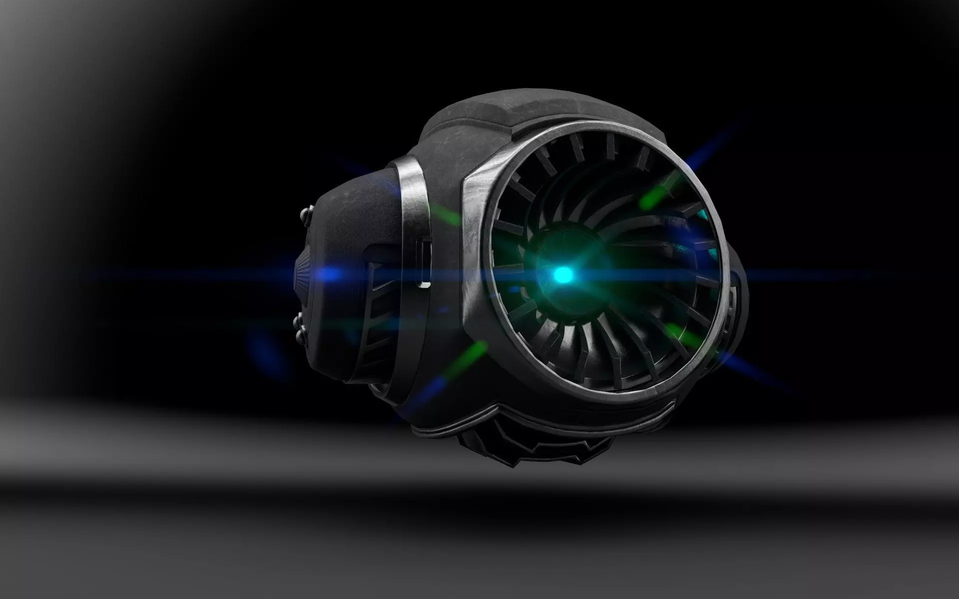 Robot futuristic jet engine Low-poly 3D model_0