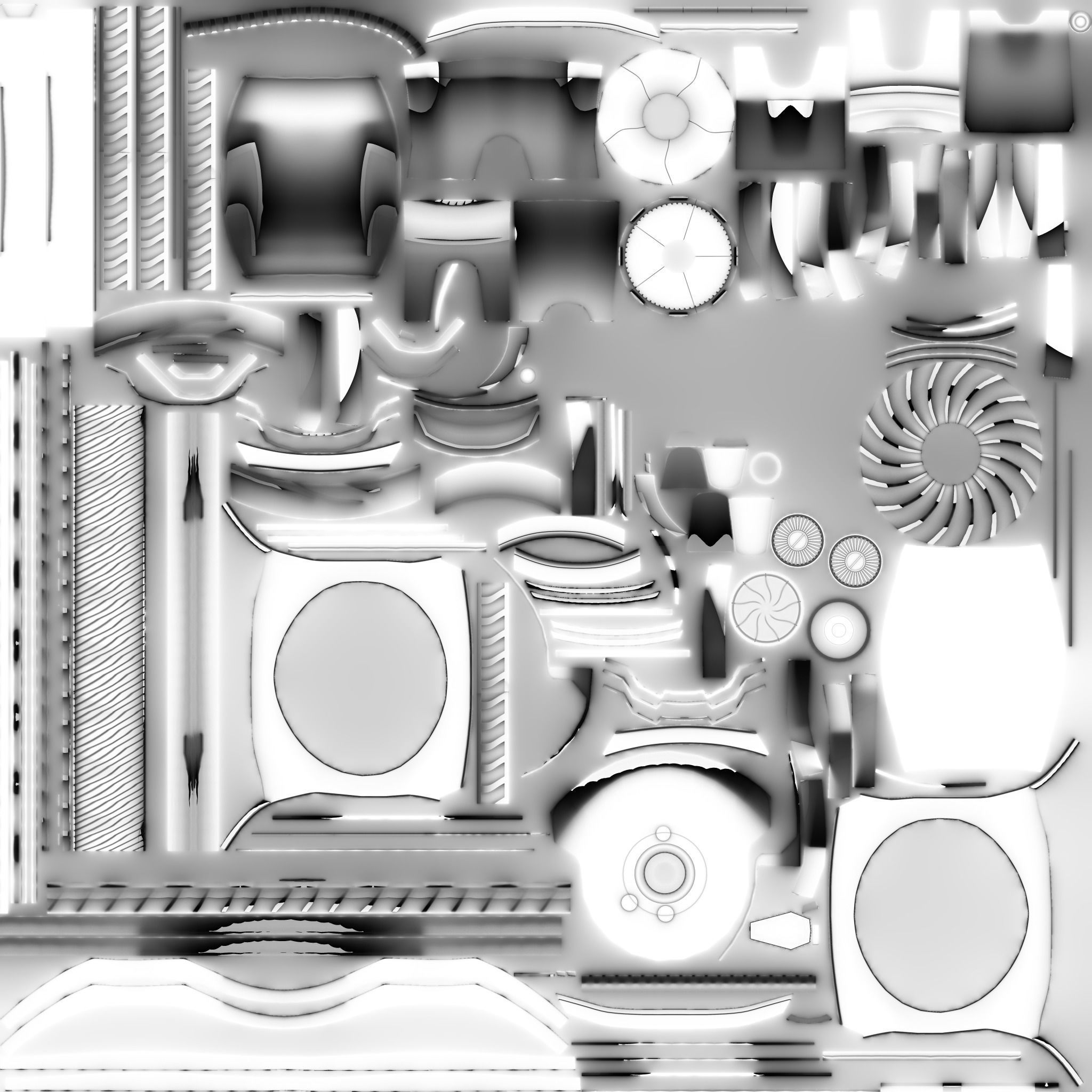 Robot futuristic jet engine Low-poly 3D model_4