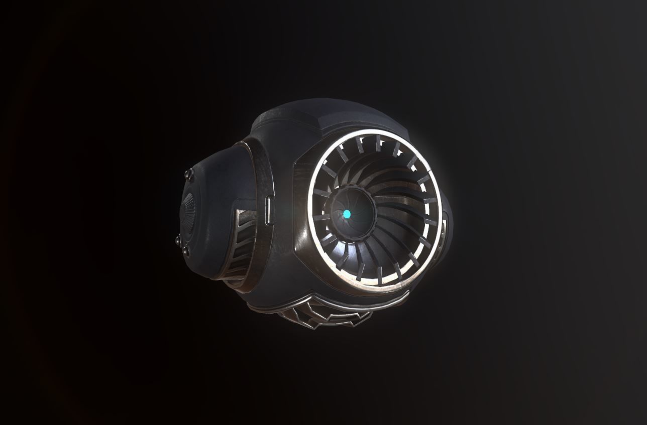 Robot futuristic jet engine Low-poly 3D model_3