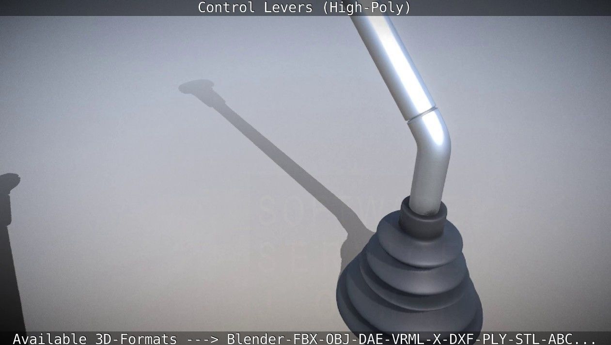 Control Levers High-Poly 3D model_4