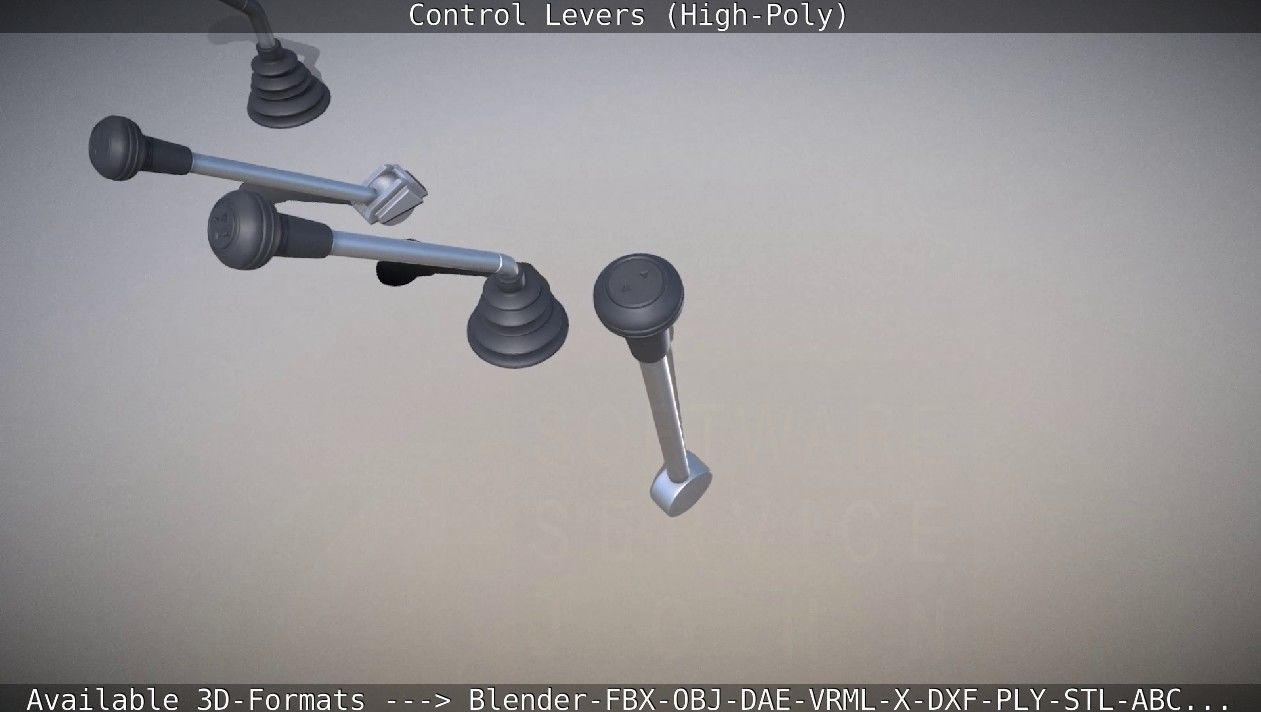 Control Levers High-Poly 3D model_41