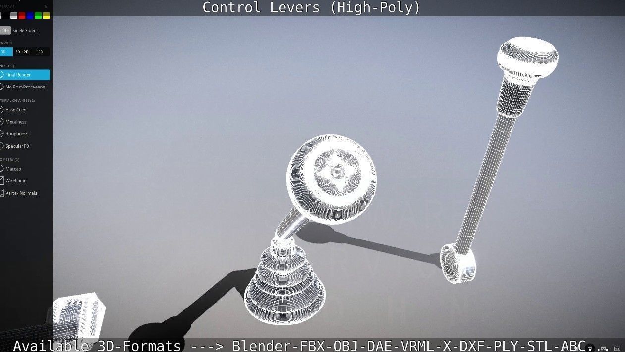 Control Levers High-Poly 3D model_56