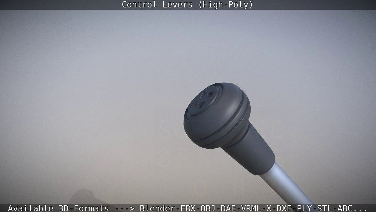 Control Levers High-Poly 3D model_10