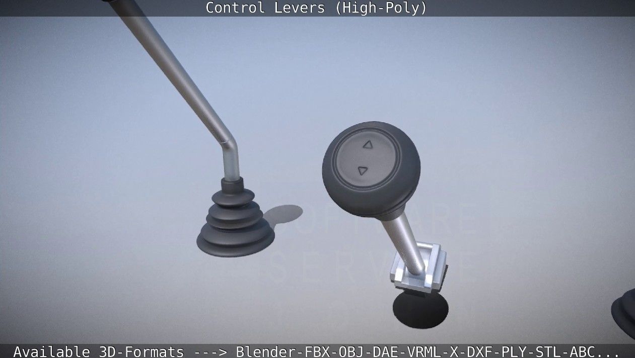 Control Levers High-Poly 3D model_33