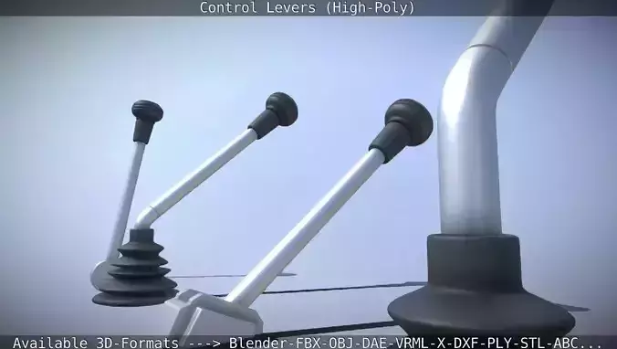 Control Levers High-Poly 3D model