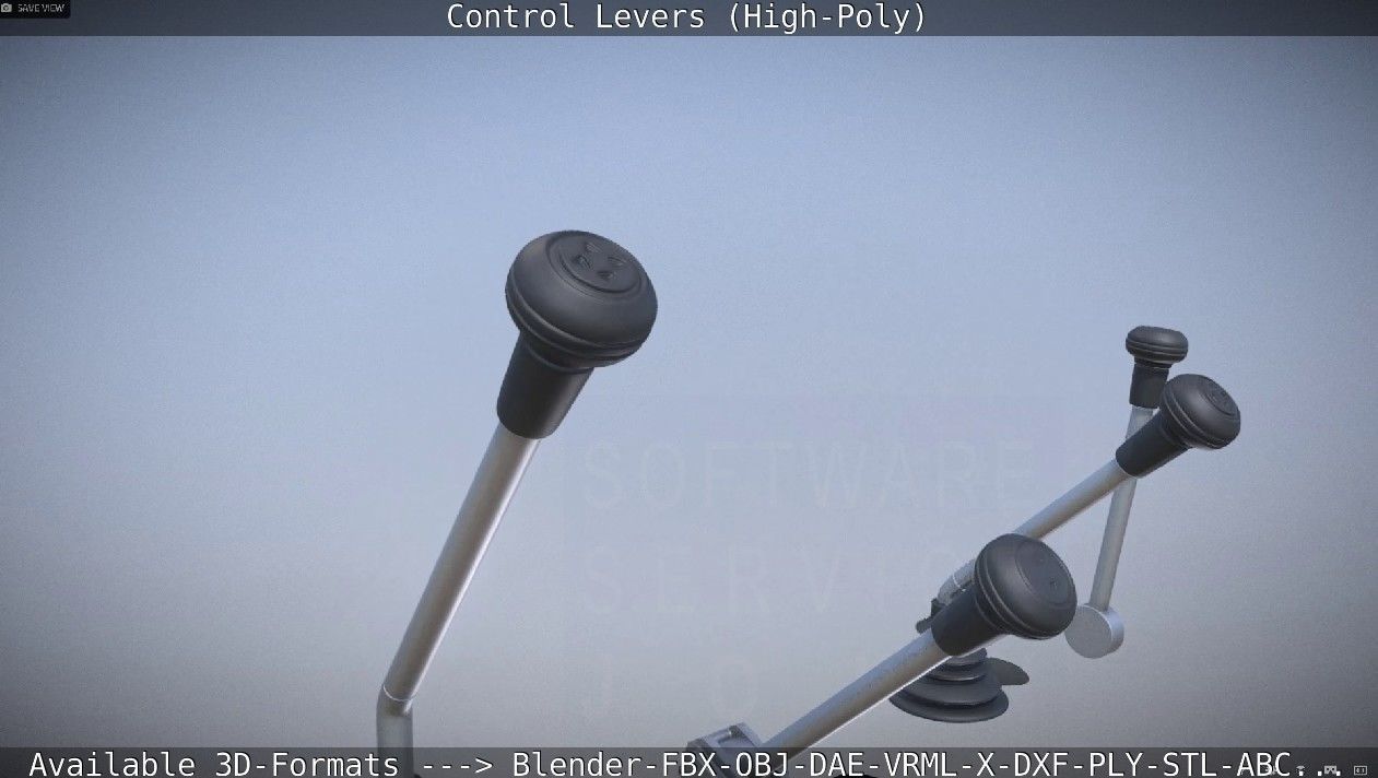 Control Levers High-Poly 3D model_16