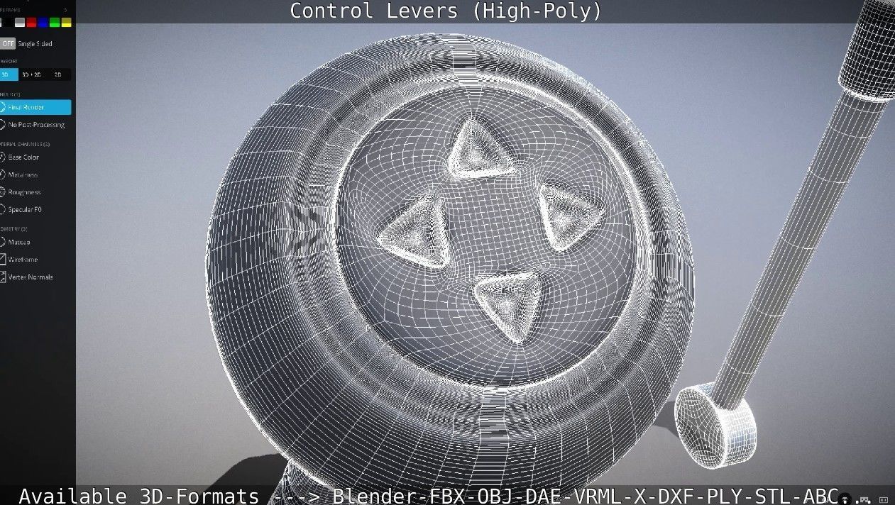 Control Levers High-Poly 3D model_58