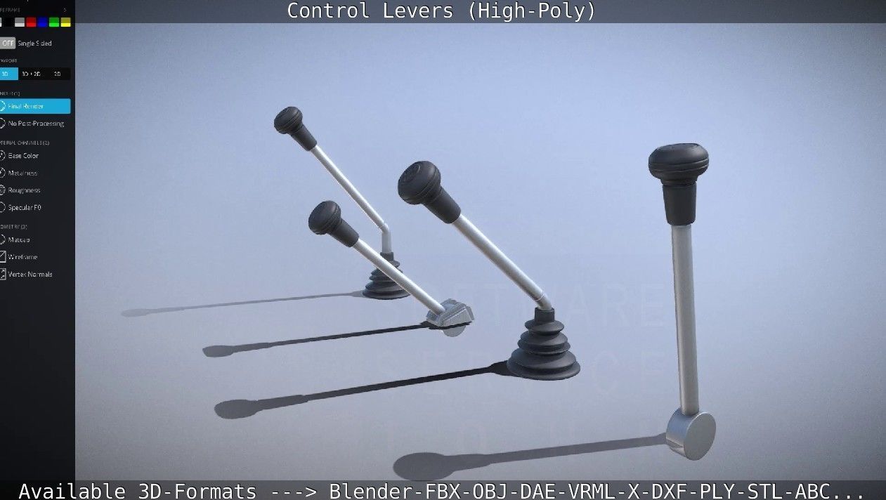 Control Levers High-Poly 3D model_74