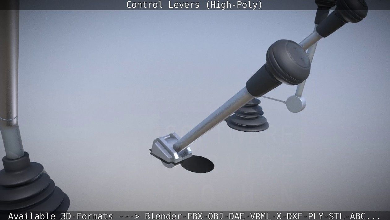 Control Levers High-Poly 3D model_31