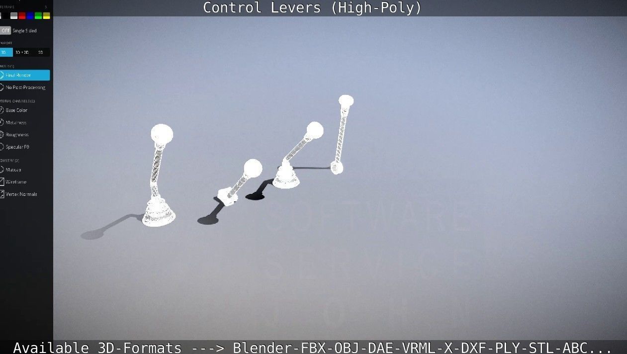 Control Levers High-Poly 3D model_69