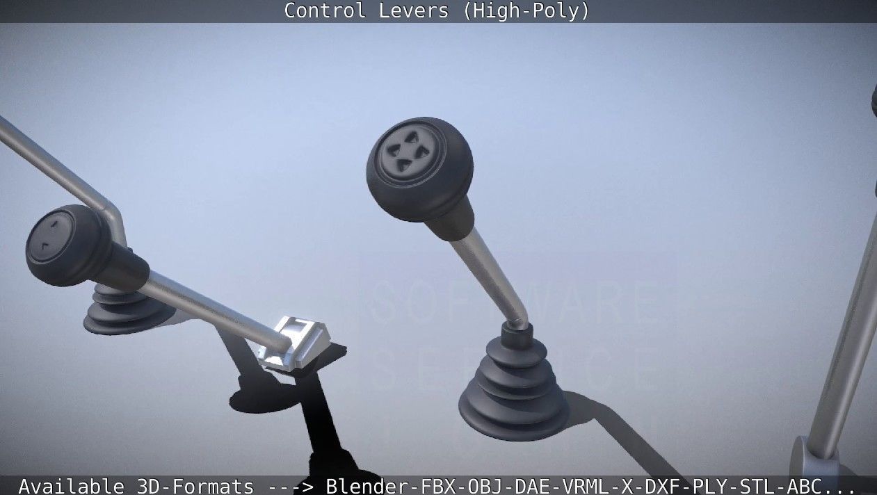 Control Levers High-Poly 3D model_37